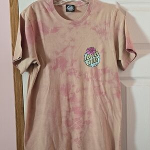 Santa Cruz Skateboards Tie-Dye Tee - Pink and Tan